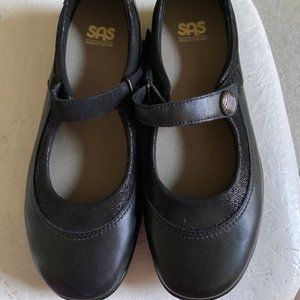 SAS Ladies Marla Mary Jane Black Leather Size 10 M